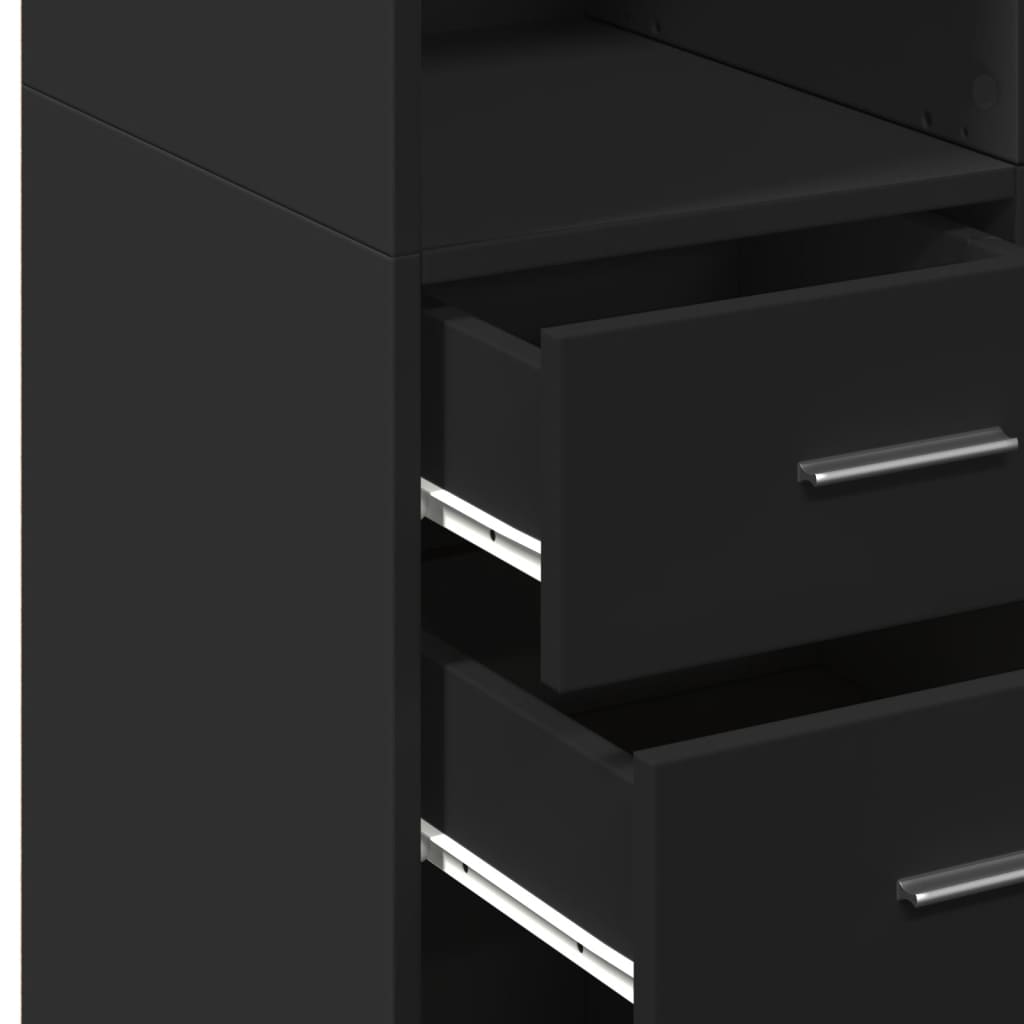 Highboard Black 70x42.5x185 cm Engineered Wood